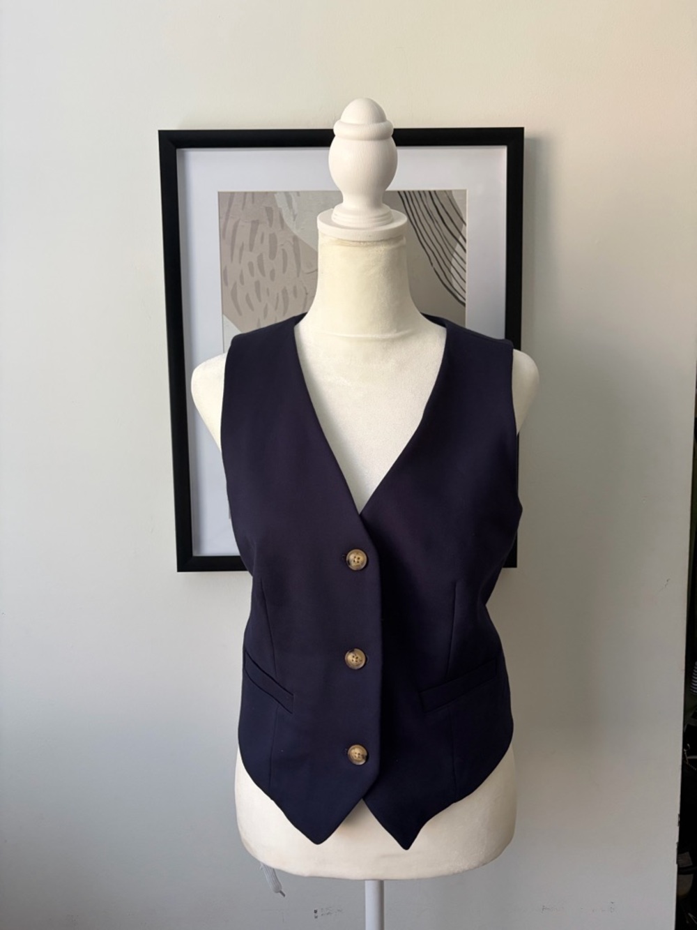 Navy Tailored Button-Front Vest